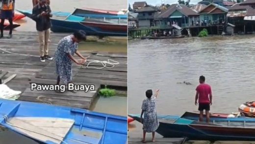 Video Viral Buaya 'Pura-pura Tenggelam'