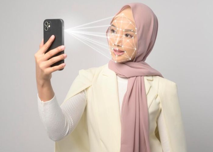 Face Id Teknologi Pengenalan Wajah Pemindaian Potret Dan Perlindungan ... HP dengan Teknologi Pemindai Wajah 3D Terkini